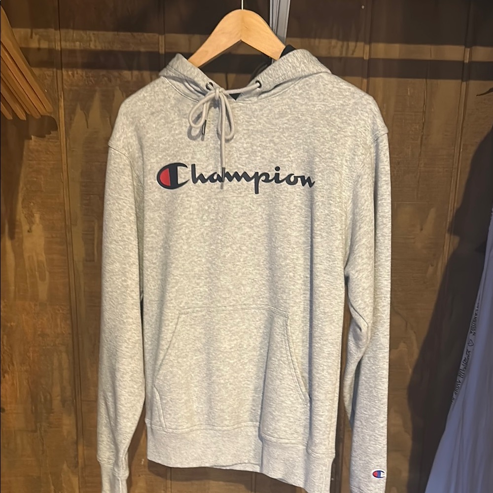 Champion Gray Pullover Sweater with Logo